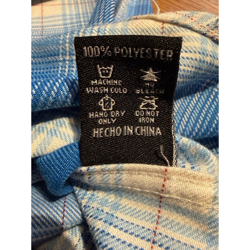 Dixxon The Winfield Flannel Shirt Mens M Blue Plaid Snap Front Dave Winfield - Picture 7 of 10